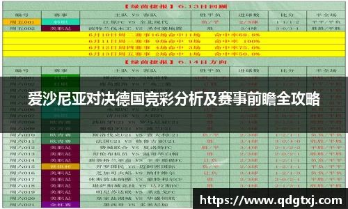 VSport爱沙尼亚对决德国竞彩分析及赛事前瞻全攻略